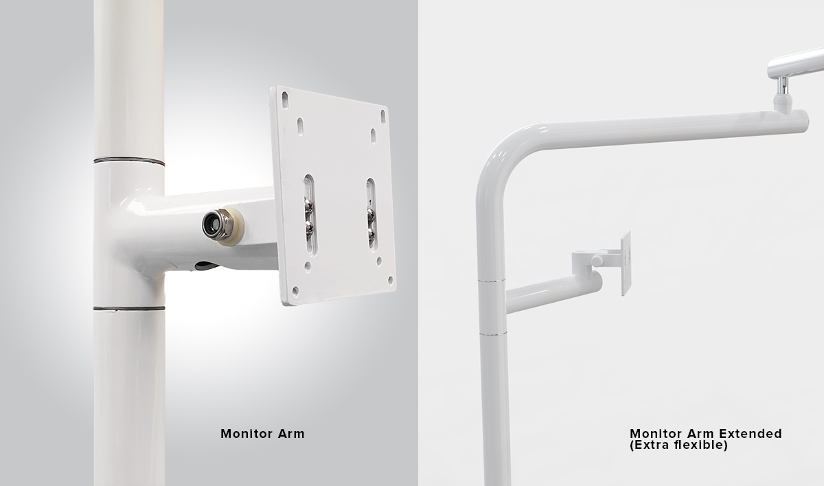 Monitor arm extended
